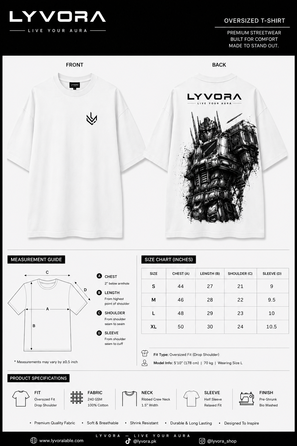 Mecha Aura Oversized Tee-Shirt by Lyvora.