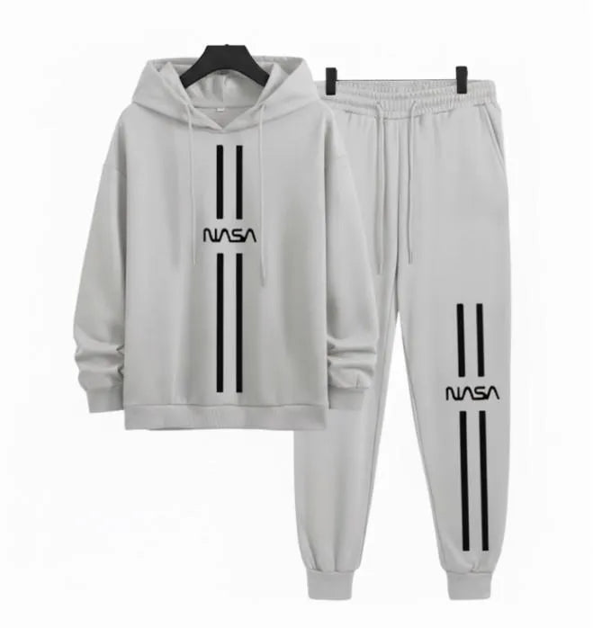 Men NASA Printed Grey Hoodie Track Suit Set.