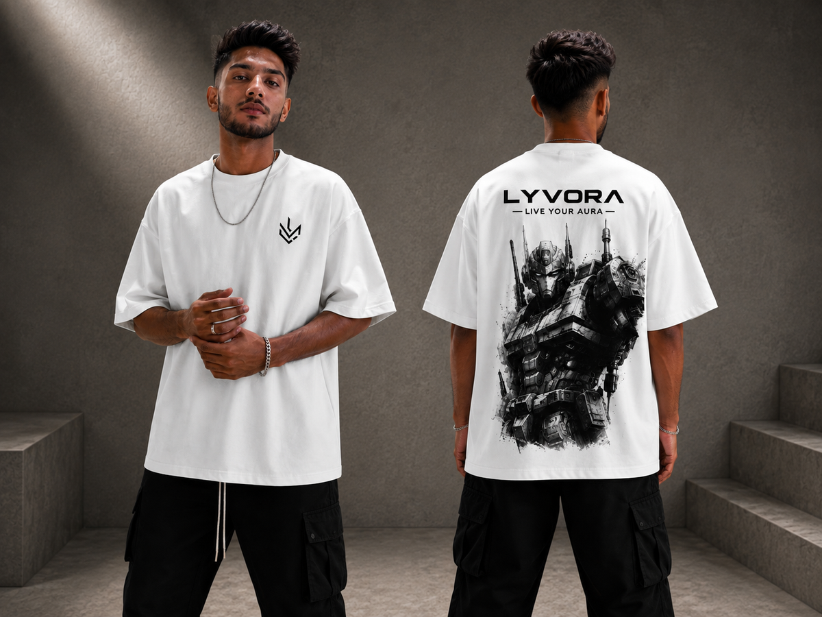 Mecha Aura Oversized Tee-Shirt by Lyvora.