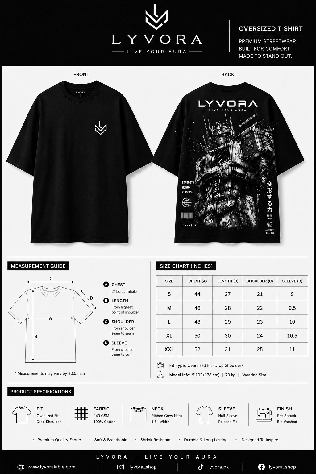 Mecha Aura Oversized Tee-Shirt by Lyvora.