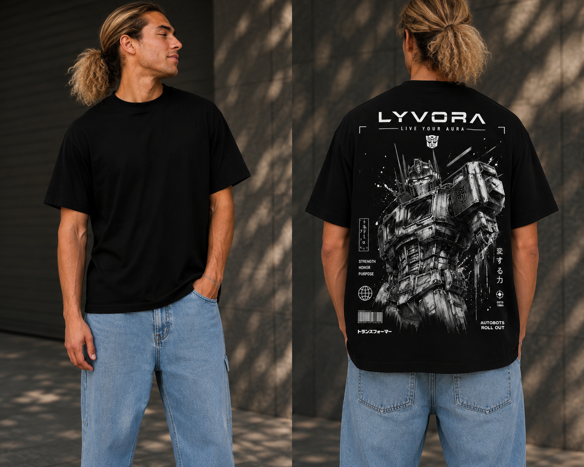 Mecha Aura Oversized Tee-Shirt by Lyvora.